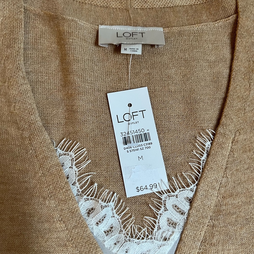 Loft Outlet Lace Trim Sweater - Picture 2 of 2